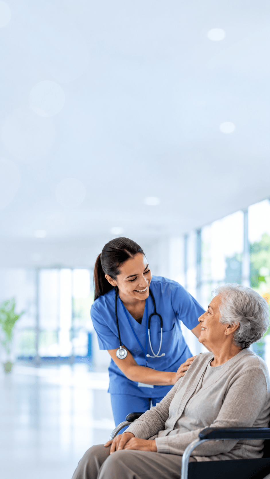 Vyora nurse with a patient during a home care visit